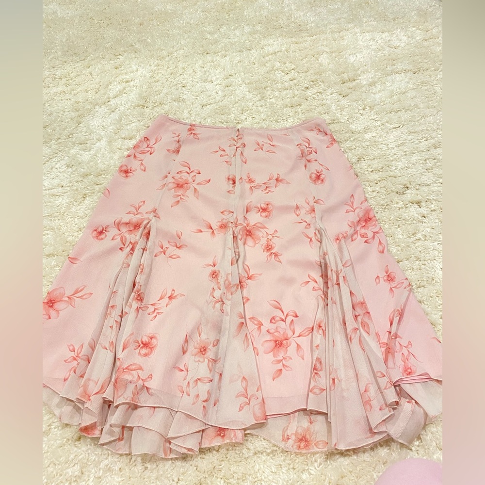Ann Taylor Loft Silk Cherry Blossom Skirt 🌸